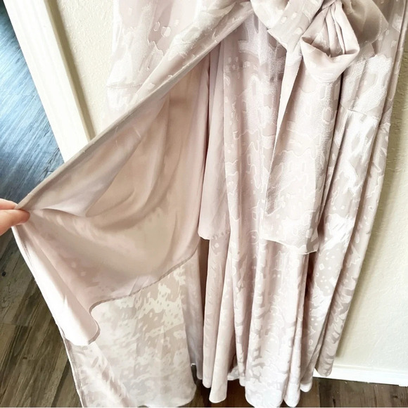 ANTHROPOLOGIE BHLDN Hutch Alden Wrap Maxi Dress Gown in Dove Grey S - Picture 10 of 13